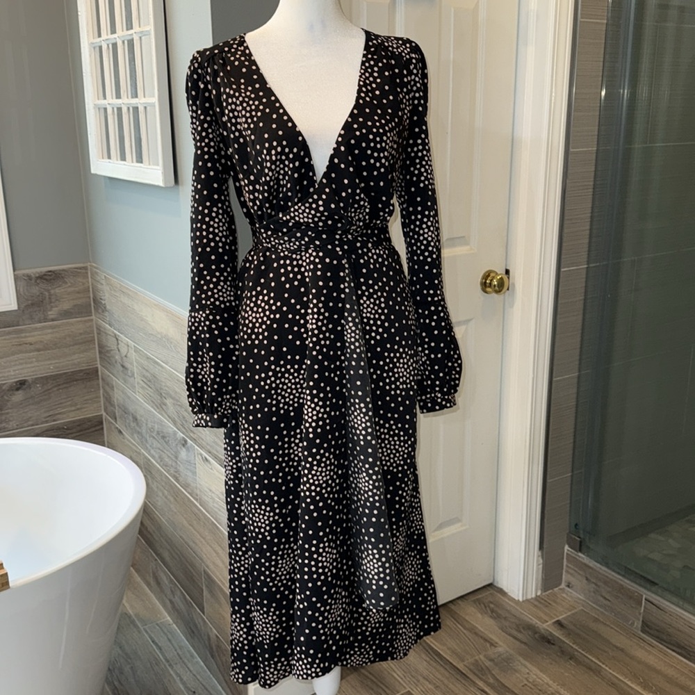 Kate Spade Women's Confetti Wrap‎ Dress Black Size 4 - Picture 4 of 11